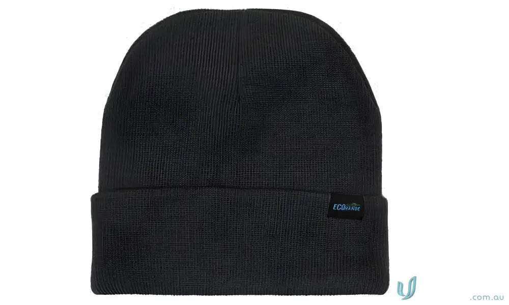 Gray knit recycled roll-up beanie perfect for casual style and eco-friendly fashion