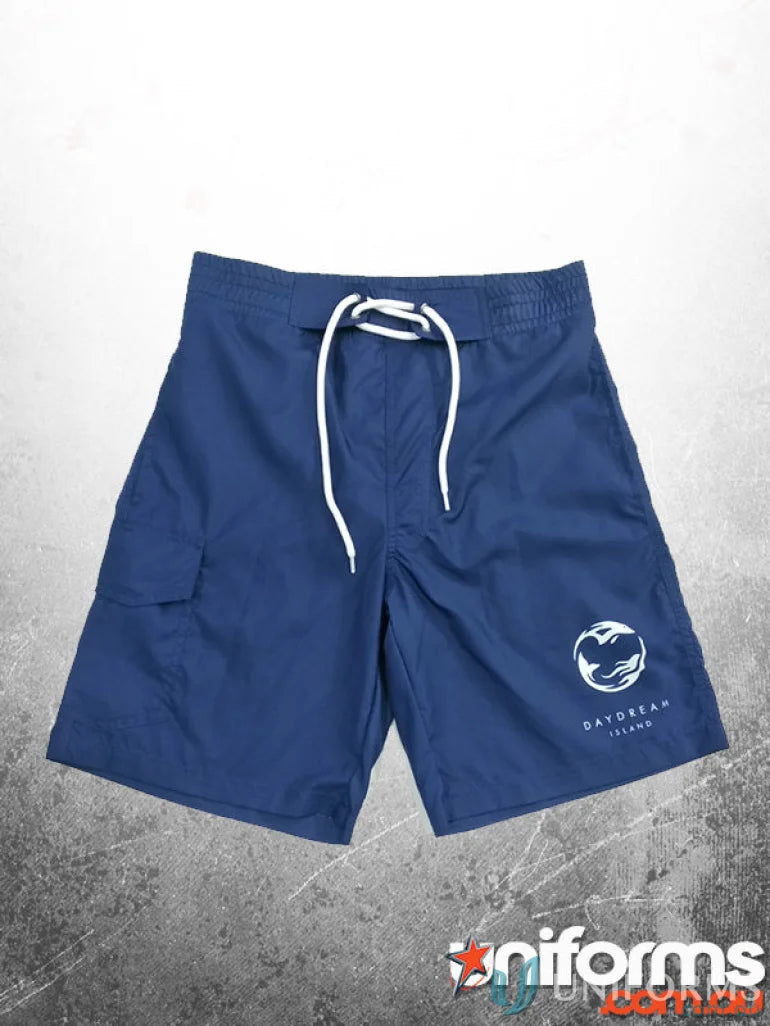 Navy blue swim trunks from REEF Custom Boardshorts perfect for casual wear