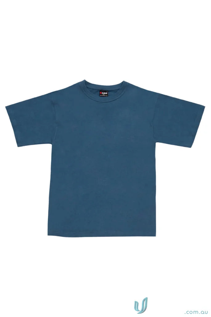 Blue short-sleeved T-shirt perfect for work uniforms or casual uniforms