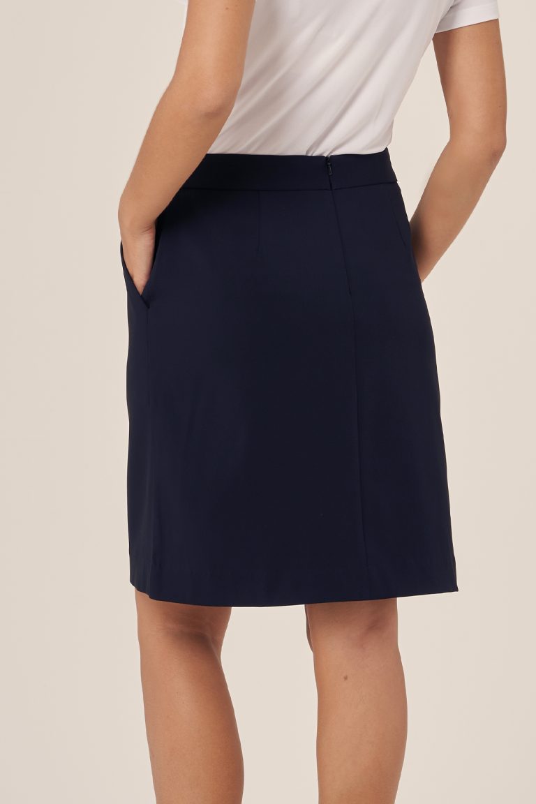 Navy blue Remy skirt FSK261 with pockets and straight A-line cut