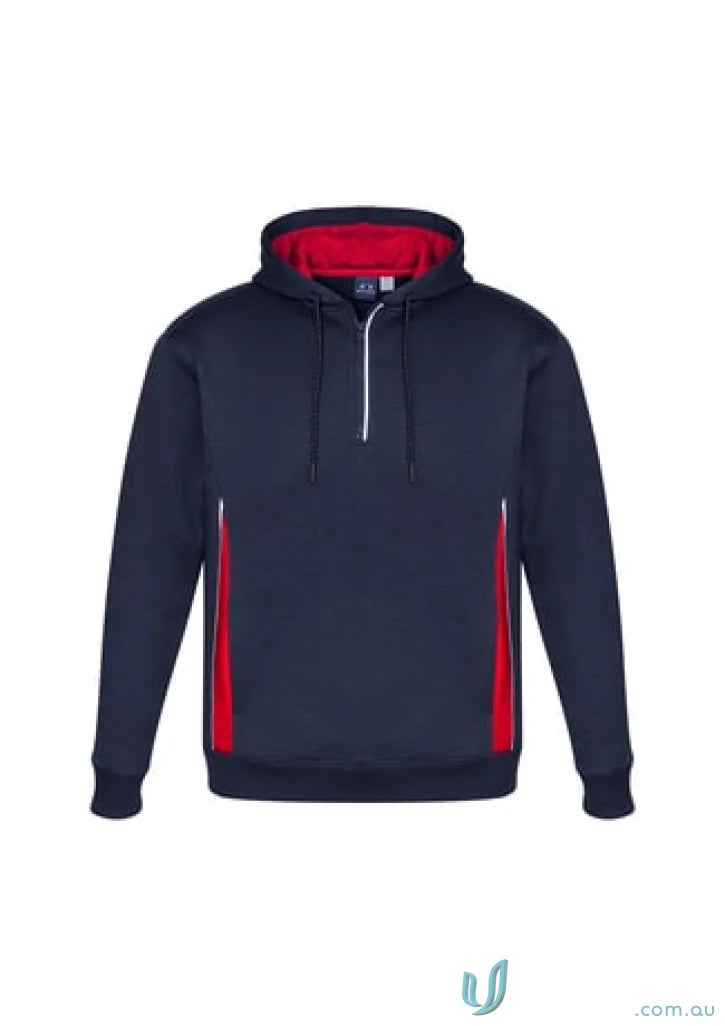 Navy and red renegade hoodie with reflective trims from SW710M Biz, cozy and stylish