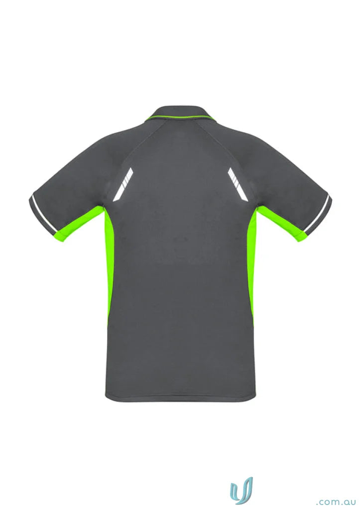 Gray and green men’s Renegade Polo from Biz Collection with UPF rating