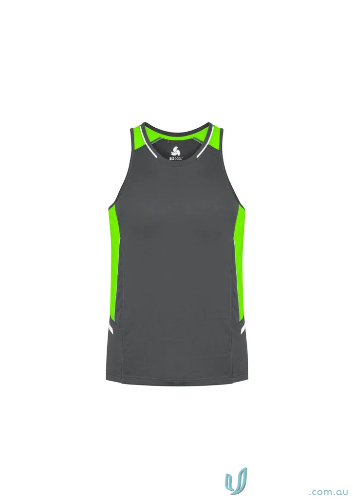 Gray and green Athletic Tank Top Renegade Singlet SG702M Biz Cool™ Micro for workouts