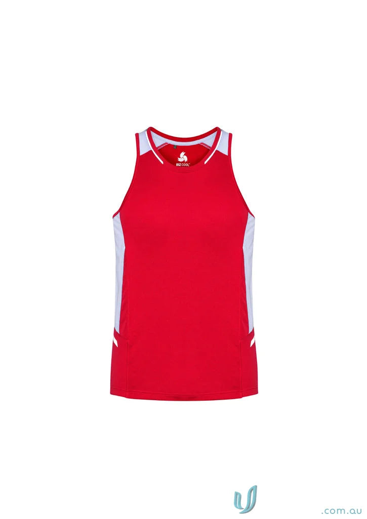 Red and white Renegade Singlet SG702M biz cool™ micro athletic tank top for men