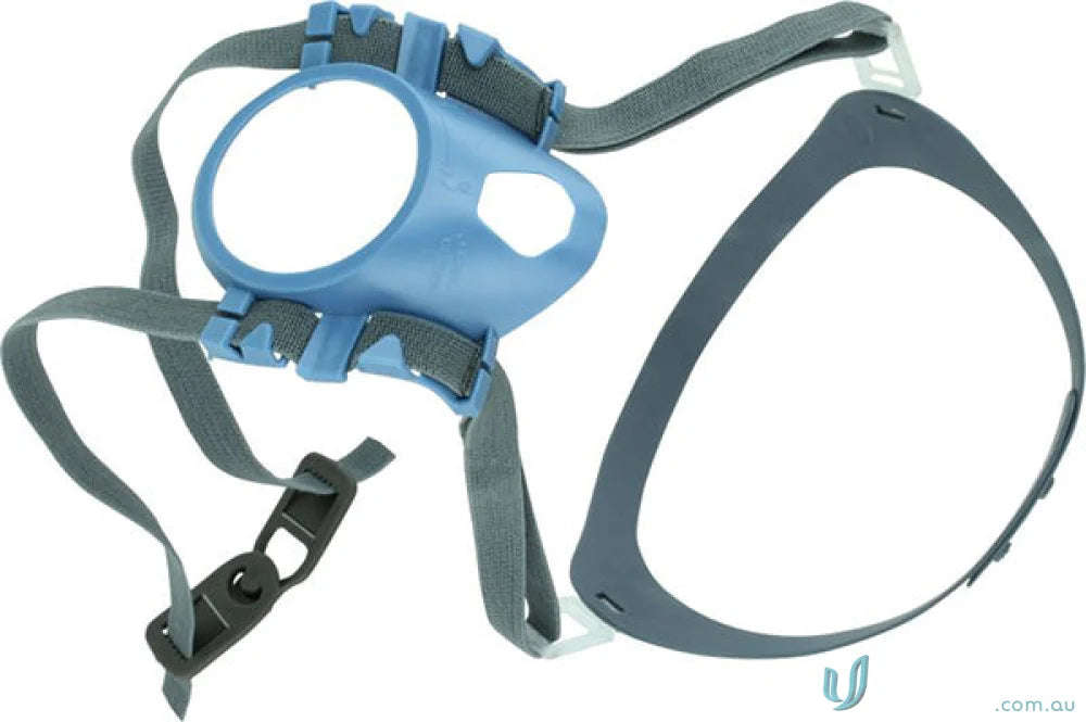 Blue respirator mask with gray straps for R7500 Half Mask replacement harness replacement