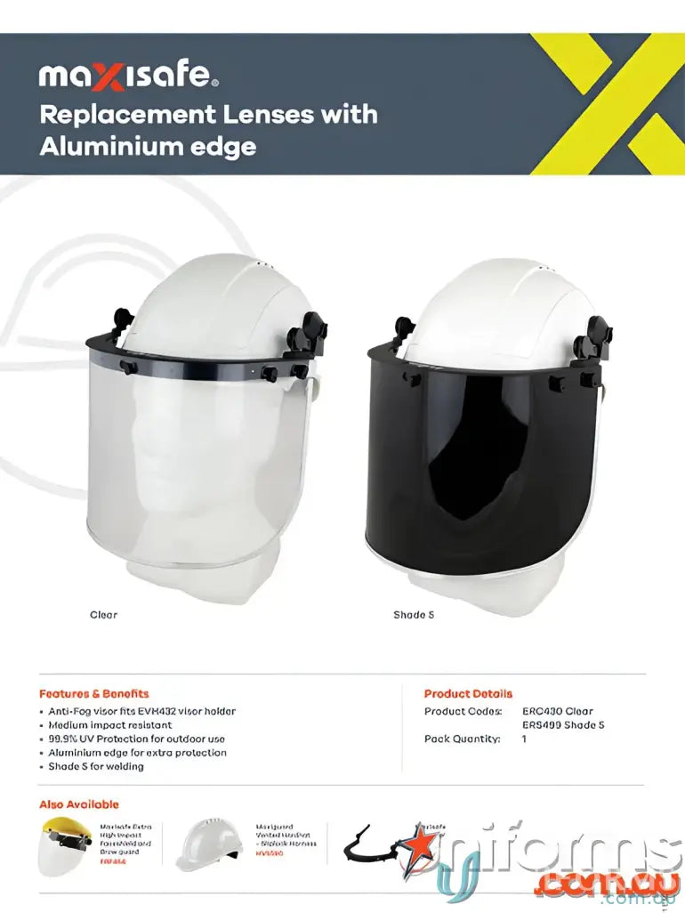 Replacement Medium Impact Shade 5 Visor with Aluminum Edge for Workwear and Uniforms