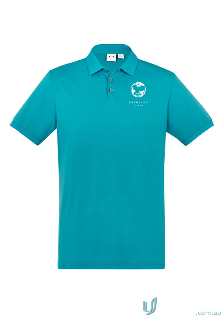Retail mens teal polo shirt from RETAIL Mens EMB-W for work uniforms casual style