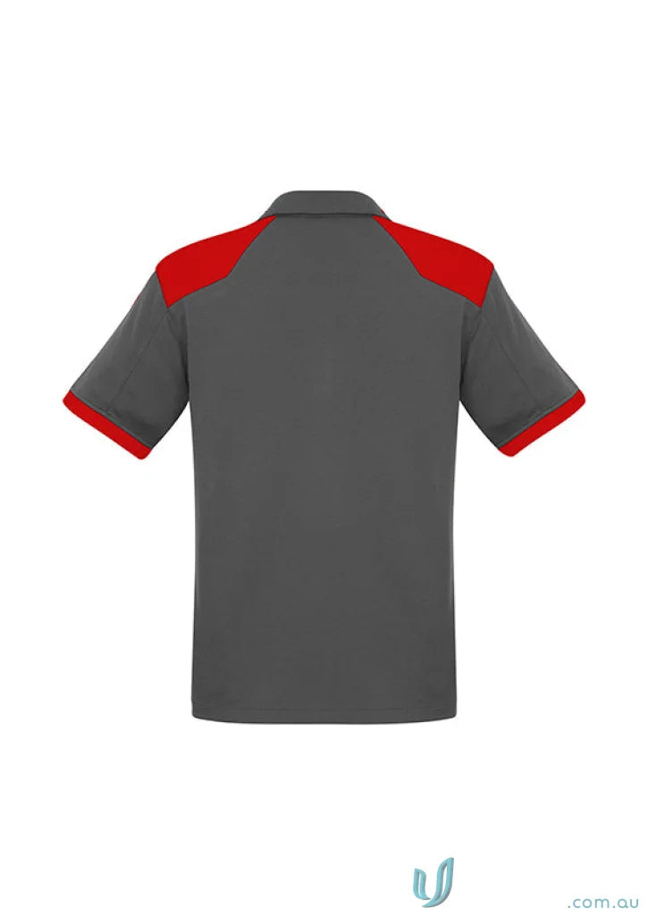 Gray and red Rival Polo shirt from the Business Collection, perfect for corporate teams