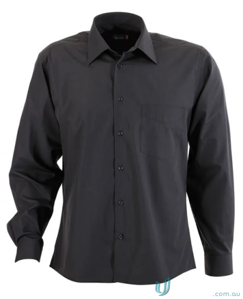 Mens Rodeo Long Sleeve Shirt in black, perfect casual long sleeve for guys