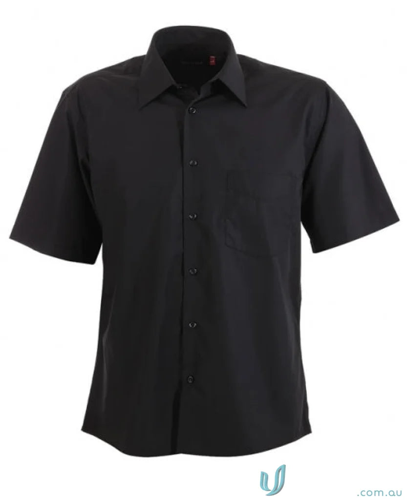 Men’s Rodeo SS Shirt with short sleeves and single chest pocket in black