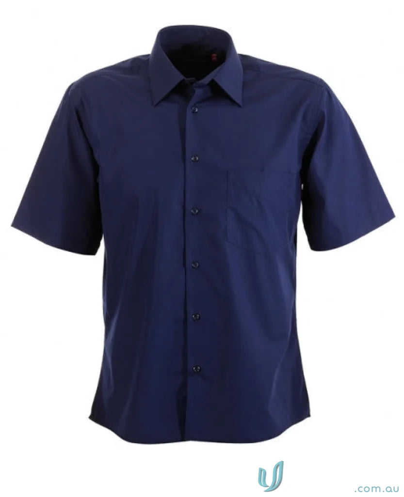 Men’s Rodeo SS Shirt in dark blue with rodeo short sleeve style and single chest pocket