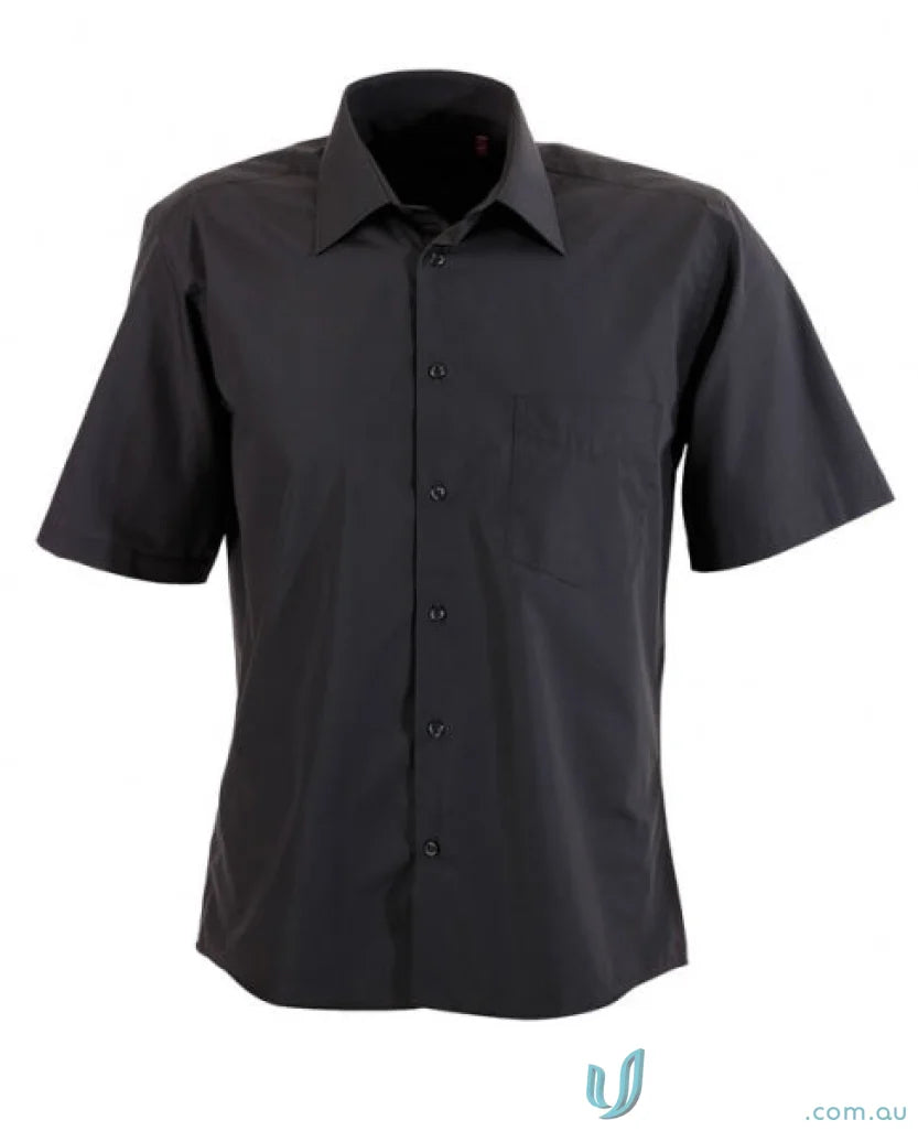 Men’s Rodeo short sleeve black shirt with single chest pocket for casual style