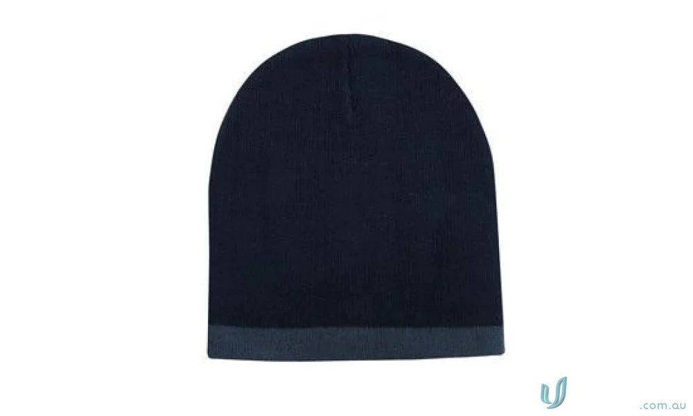 Dark blue two tone acrylic beanie from Roll Down Two Tone Acrylic Beanie- Toque