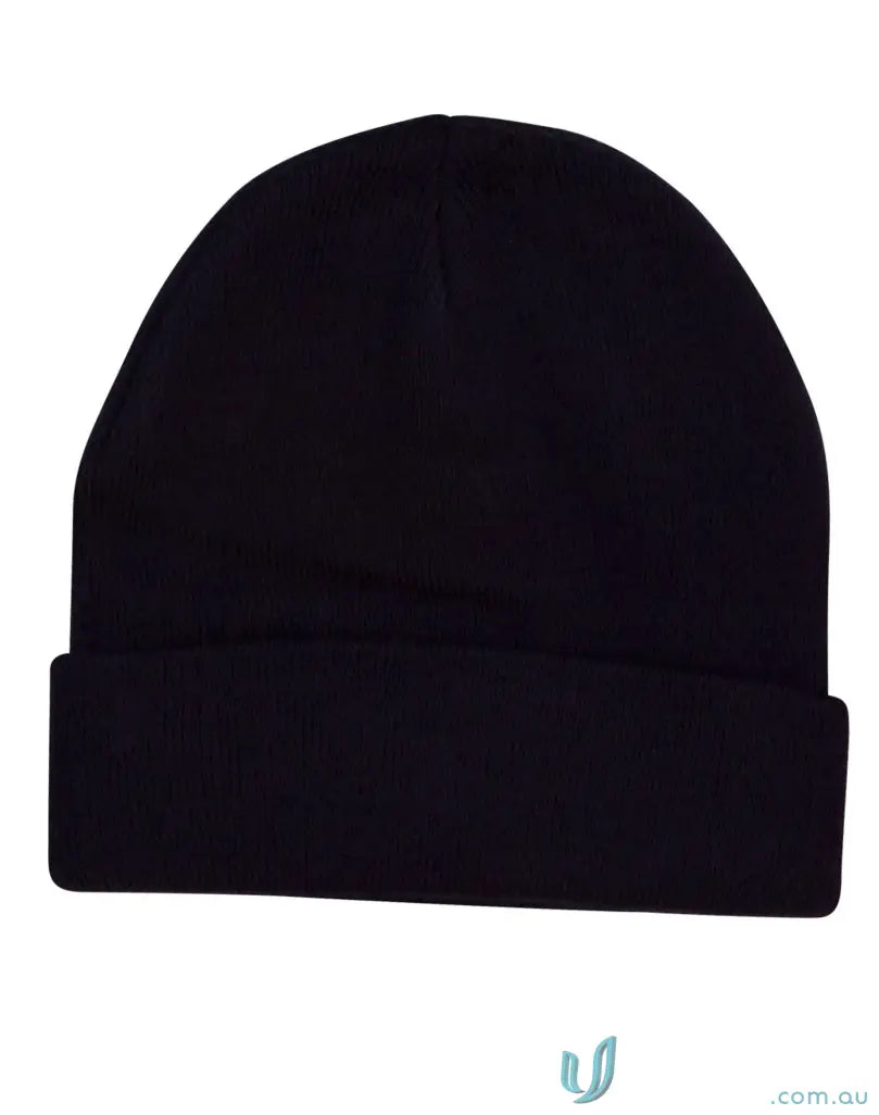 Black knit Black Beanie for ch28 Roll-Up Winning Spirit Roll Acrylic Beanie style
