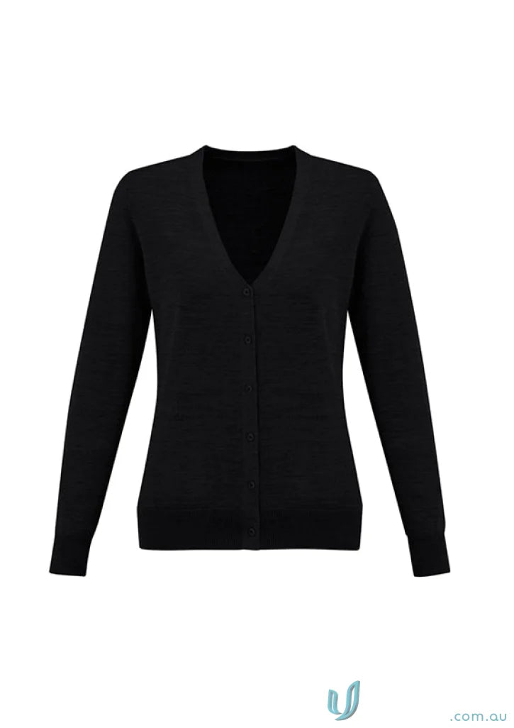 Roma Ladies Knit Cardigan in black V-neck, perfect ladies knit cardigan from Biz Collection Roma