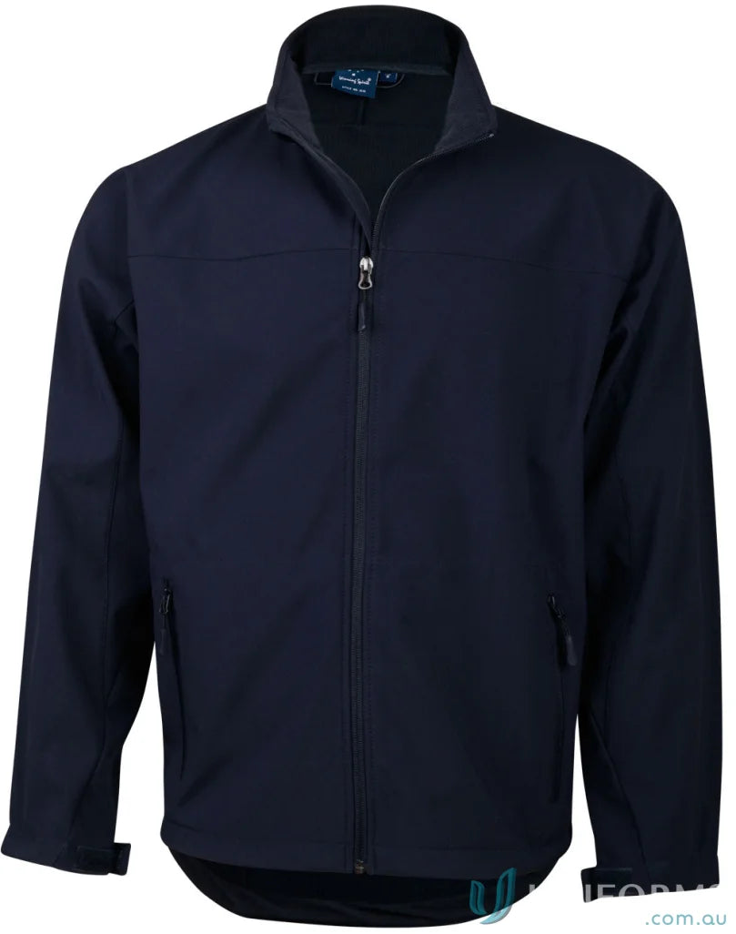 Navy blue Winning Spirit Rosewall SoftShell Jacket with contrasting polar fleece for style