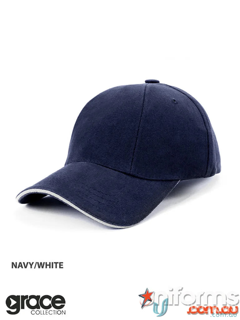 Navy and white panel sandwich cap ideal for uniforms and workwear style