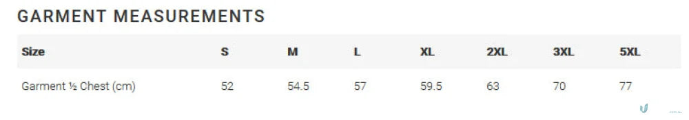 Garment size chart for RS Centre Ladies Polo, perfect for modern fit work uniforms