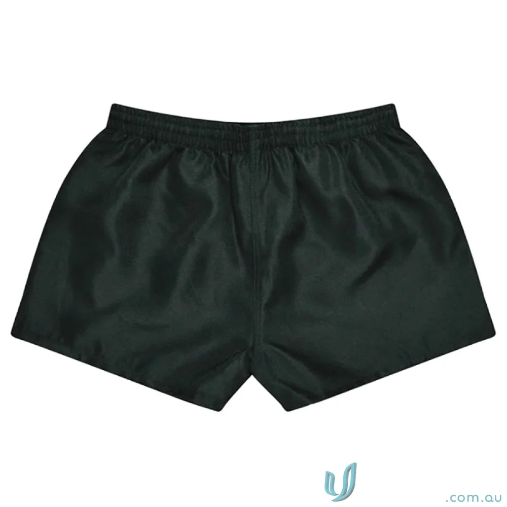 Black rugby shorts ideal for kids’ sport uniforms and active workwear