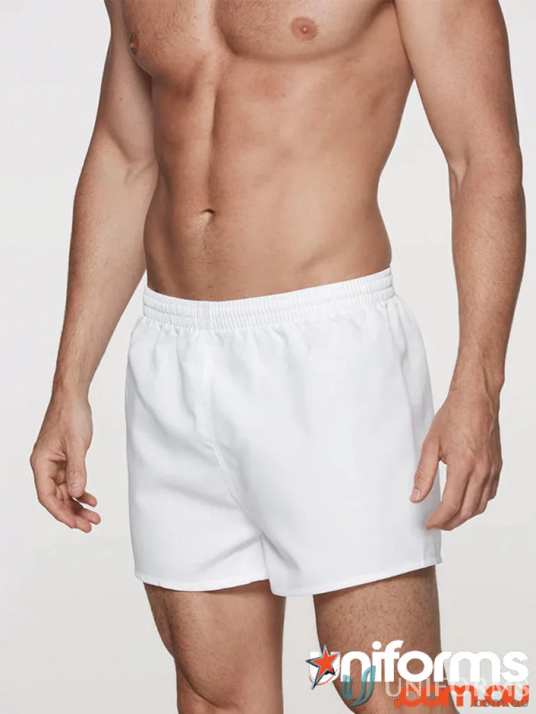White boxer shorts from Rugby Mens Shorts, perfect for uniforms or casual workwear