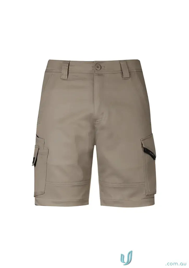 Khaki cargo shorts from Rugged Cooling Stretch Shorts for sun protection and all-day comfort