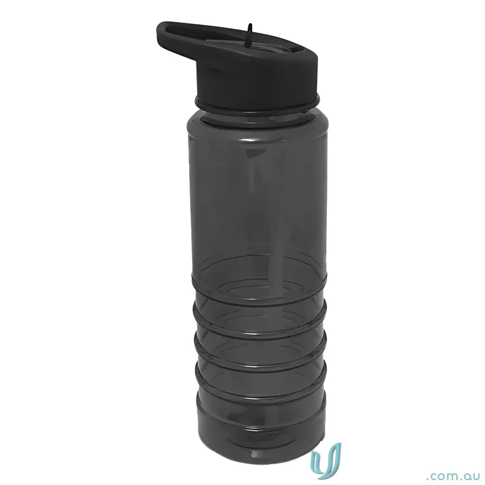 Gray San Clemente 740ml Tritan water bottle with black lid and built-in straw