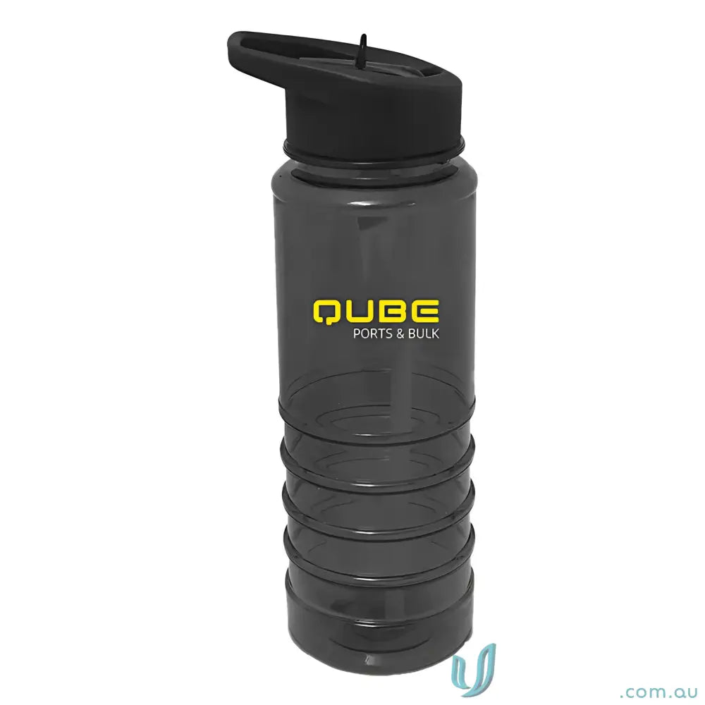 Gray water bottle with black lid from San Clemente 740ml Tritan collection