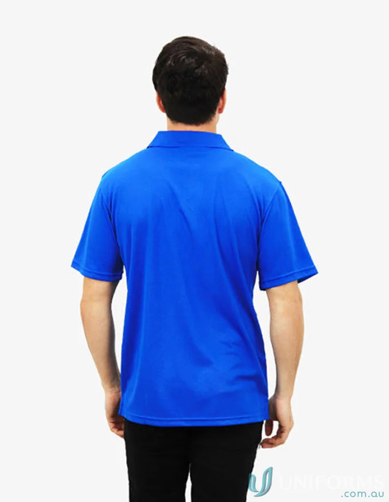 Blue polo shirt with cooldry moisture management tech for all-day comfort at Scorpion Polo
