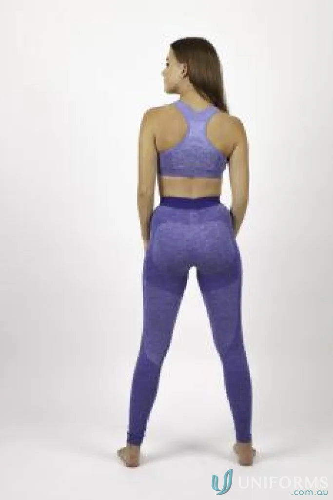 Purple patterned athletic set with Ladies size, four-way stretch, perfect for uniforms