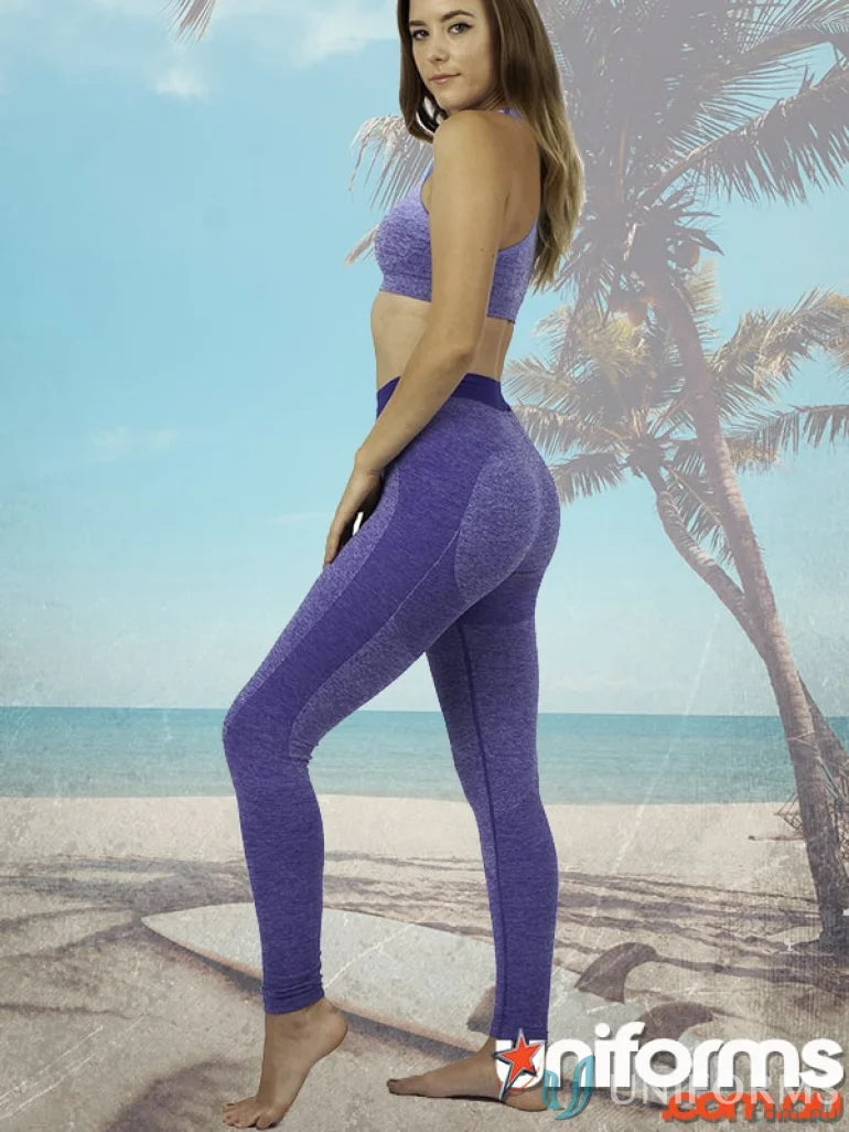 Purple ladies size seamless leggings with four-way stretch from Seamless Leggings collection