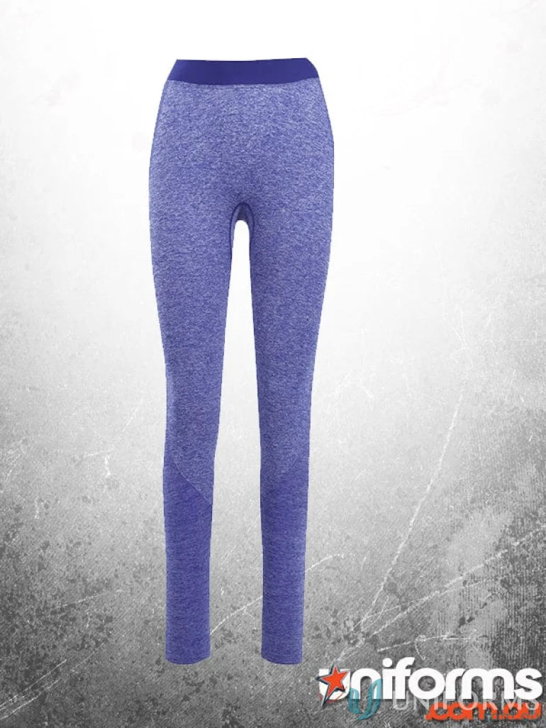 Purple gradient ladies size seamless leggings with four-way stretch for comfy workouts