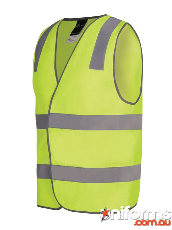 Yellow safety vest with reflective stripes for extra large work uniforms meeting australian standards