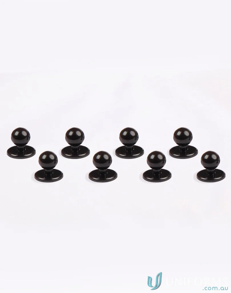 Set of 8 black chefwear buttons perfect for exchangeable buttons with a winning spirit