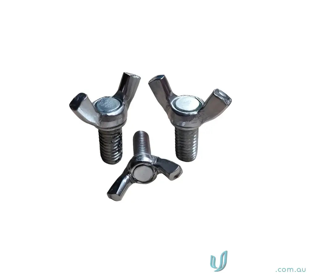Three silver lead stand wing nuts for easy fastening and durable hold