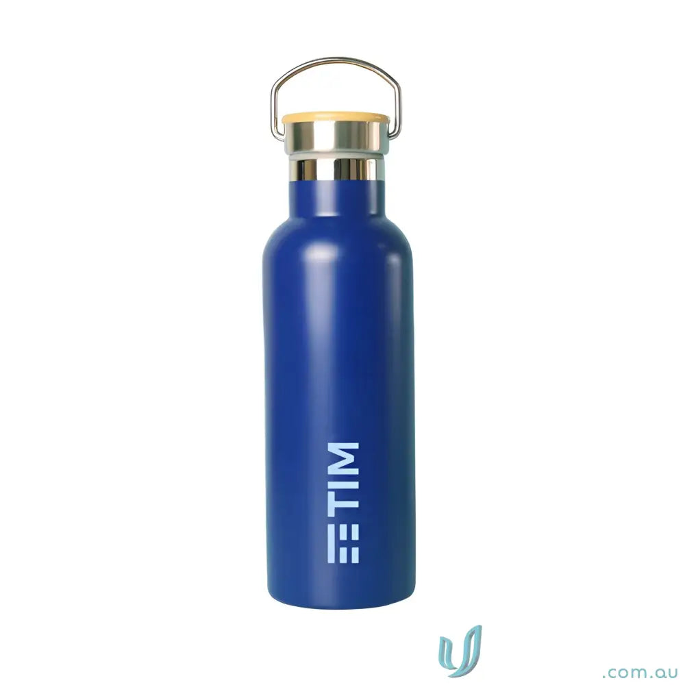 Blue Shadow 500ml stainless steel water bottle with handle for easy carrying
