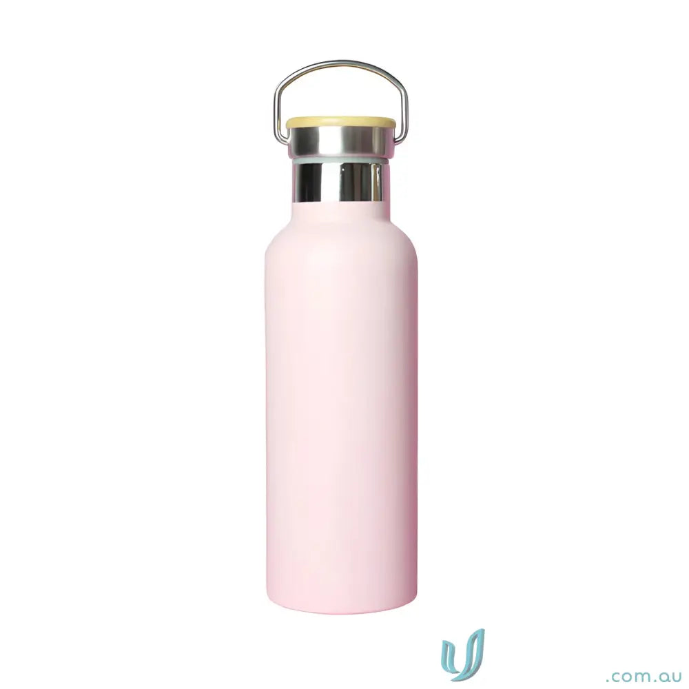 Pink stainless steel Shadow 500ml water bottle with handle for hot and cold drinks