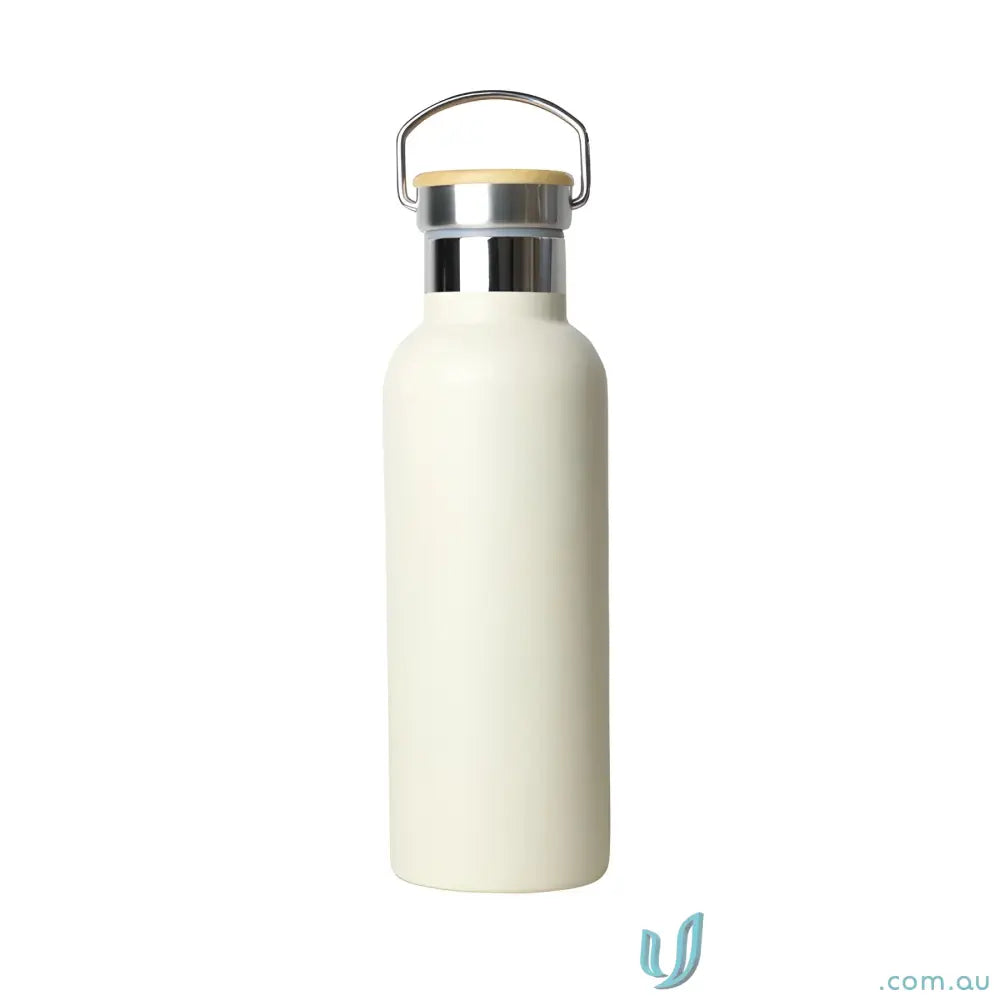 White metal stainless steel Shadow 500ml water bottle with handle for on the go use