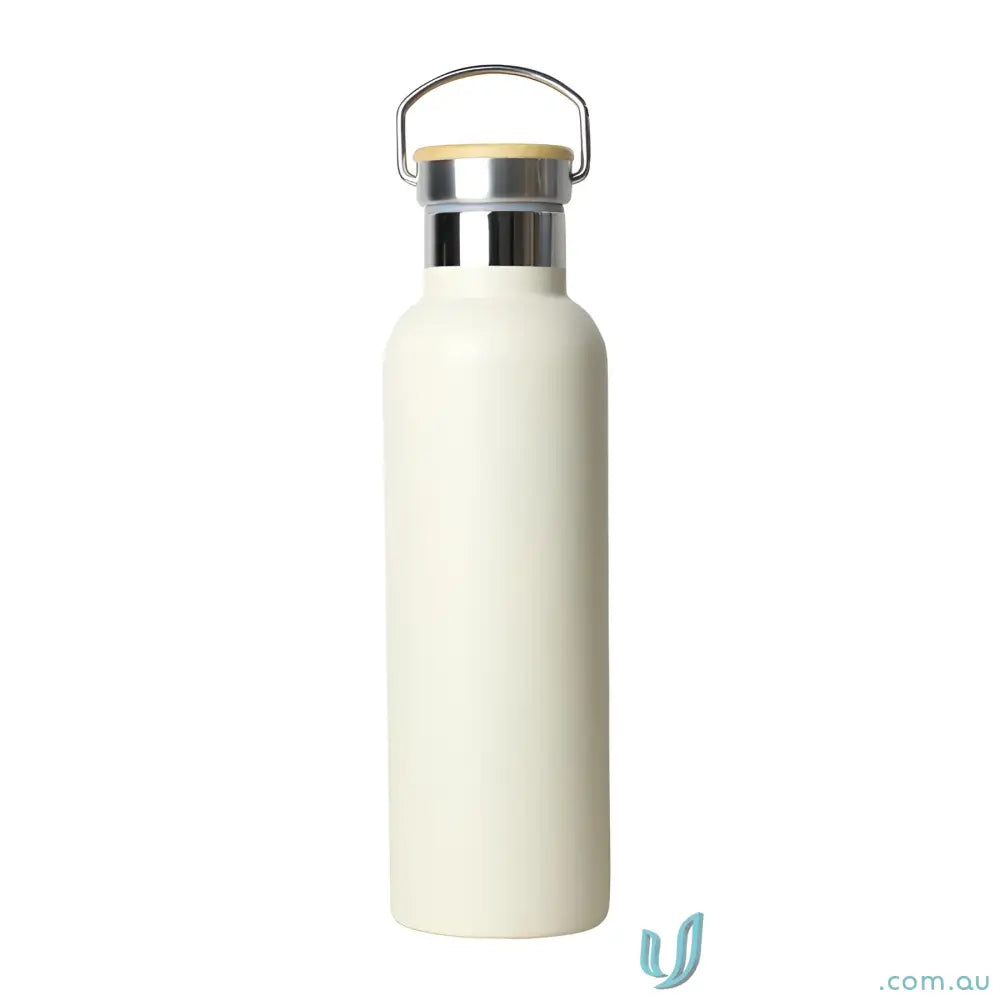 White metal water bottle with twist-off cap from Shadow 750ml Stainless Steel series