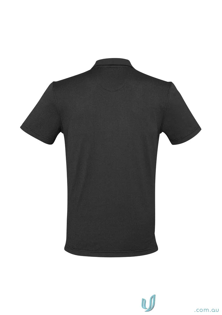Black short-sleeved p501ms Shadow Polo shirt with cross-dyed tonal fine fabric