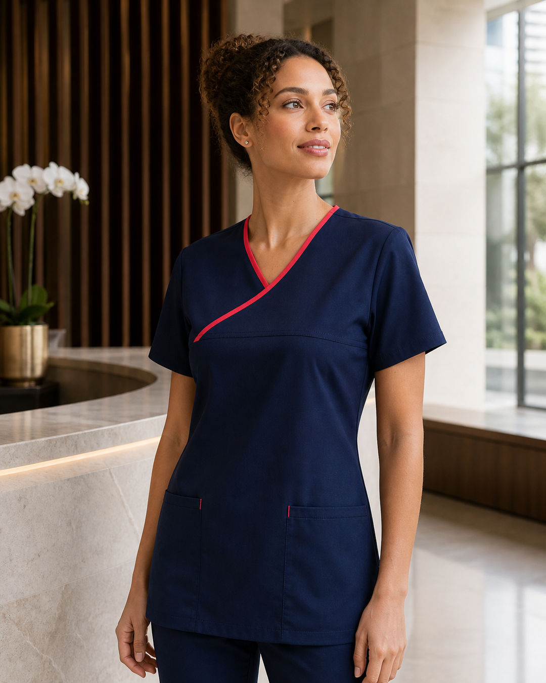 Sien Contrast Ladies Scrub Top