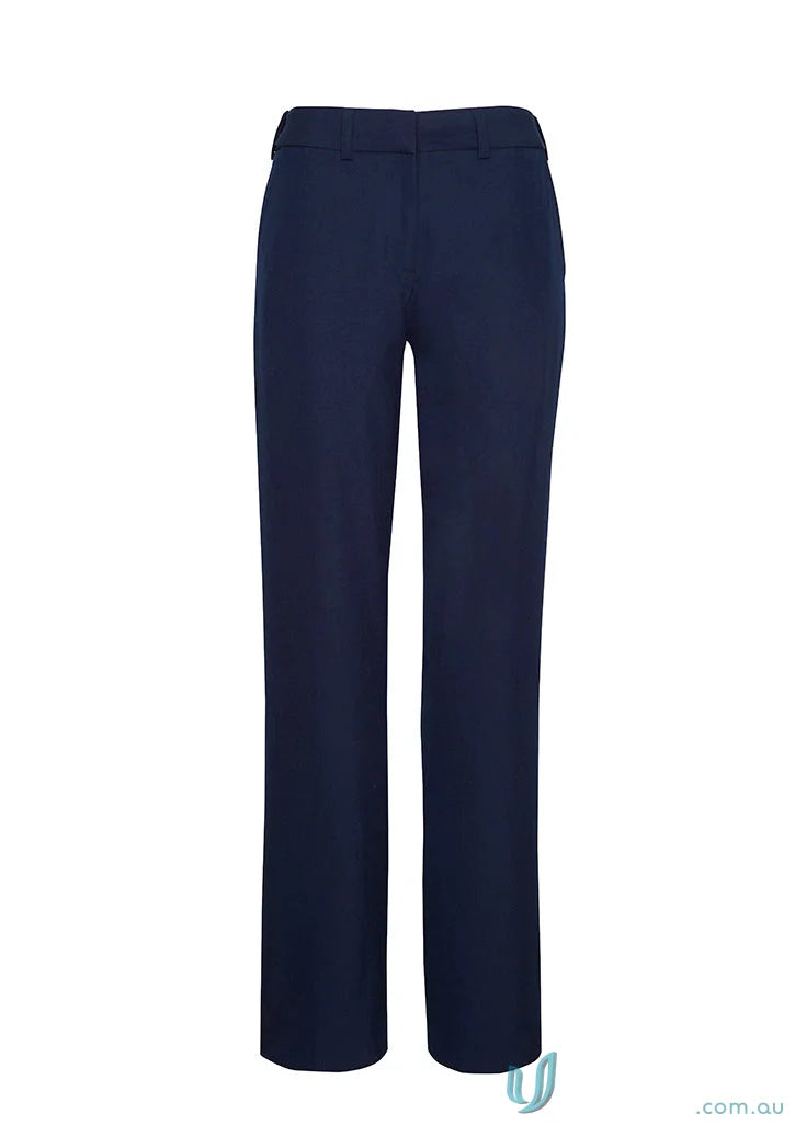 Navy blue Siena Adjustable Waist Pant on women showcasing RG975L waist pant style