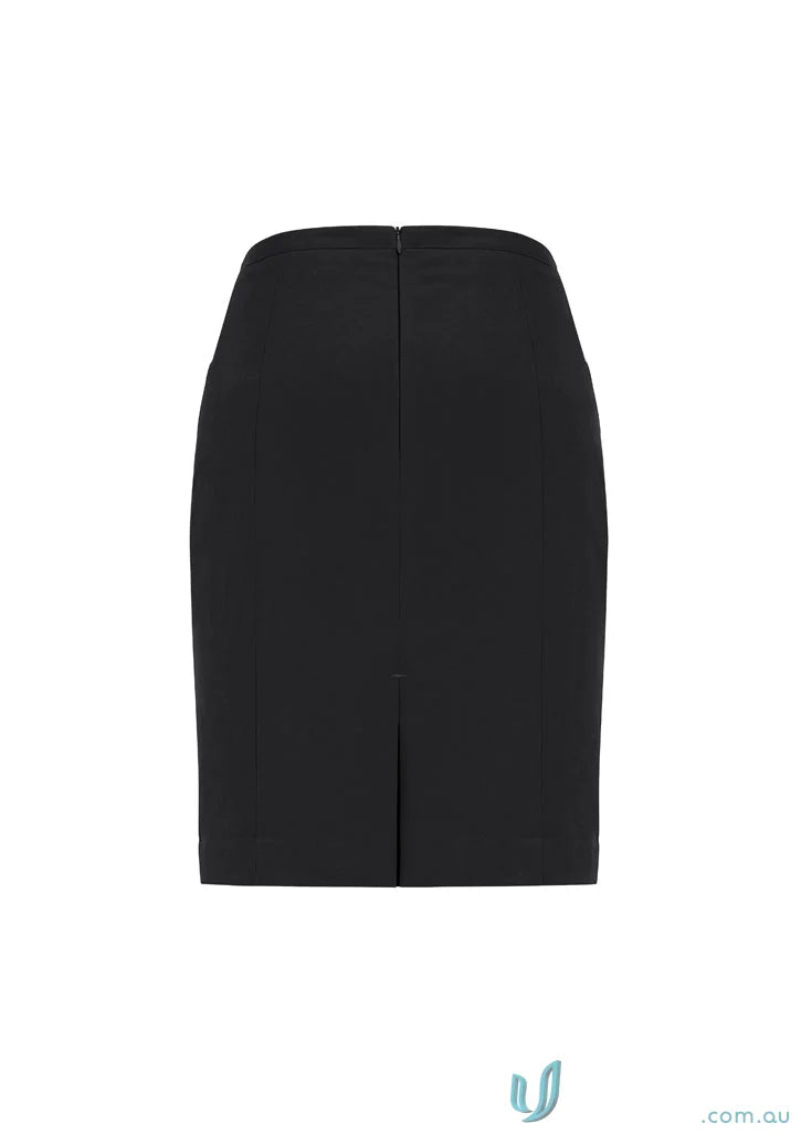 Women’s Siena black pleat straight skirt with back slit and knife pleats