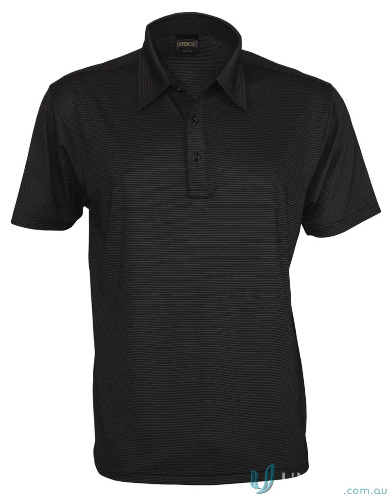 Black men’s short sleeve polo shirt from SilverTech Polo with modern fit for medical uniforms
