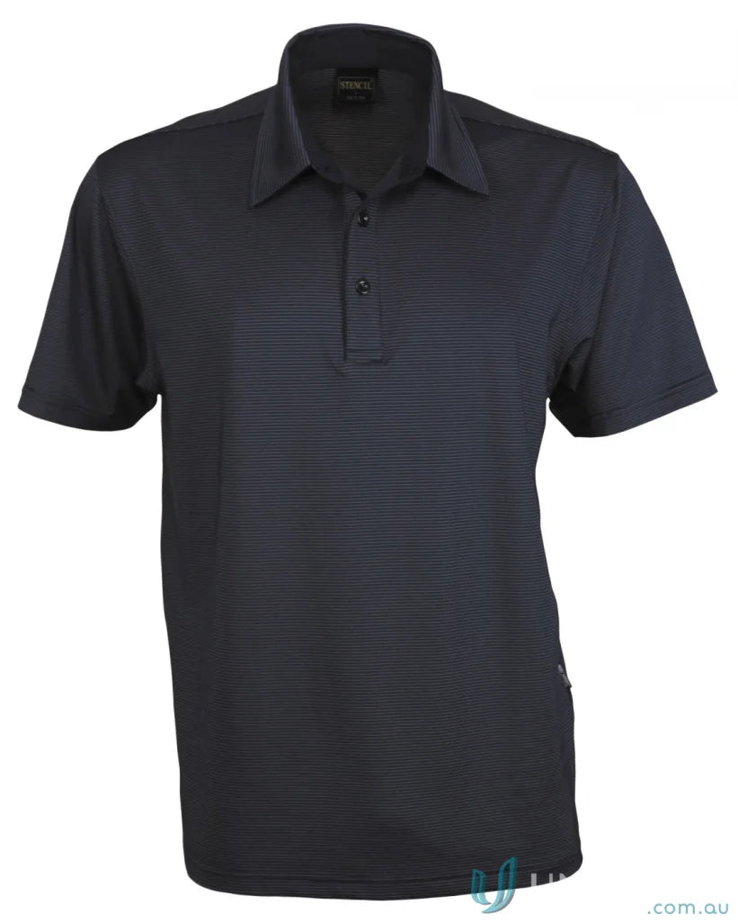 Dark blue men’s short sleeve polo shirt from SilverTech Polo with modern fit design