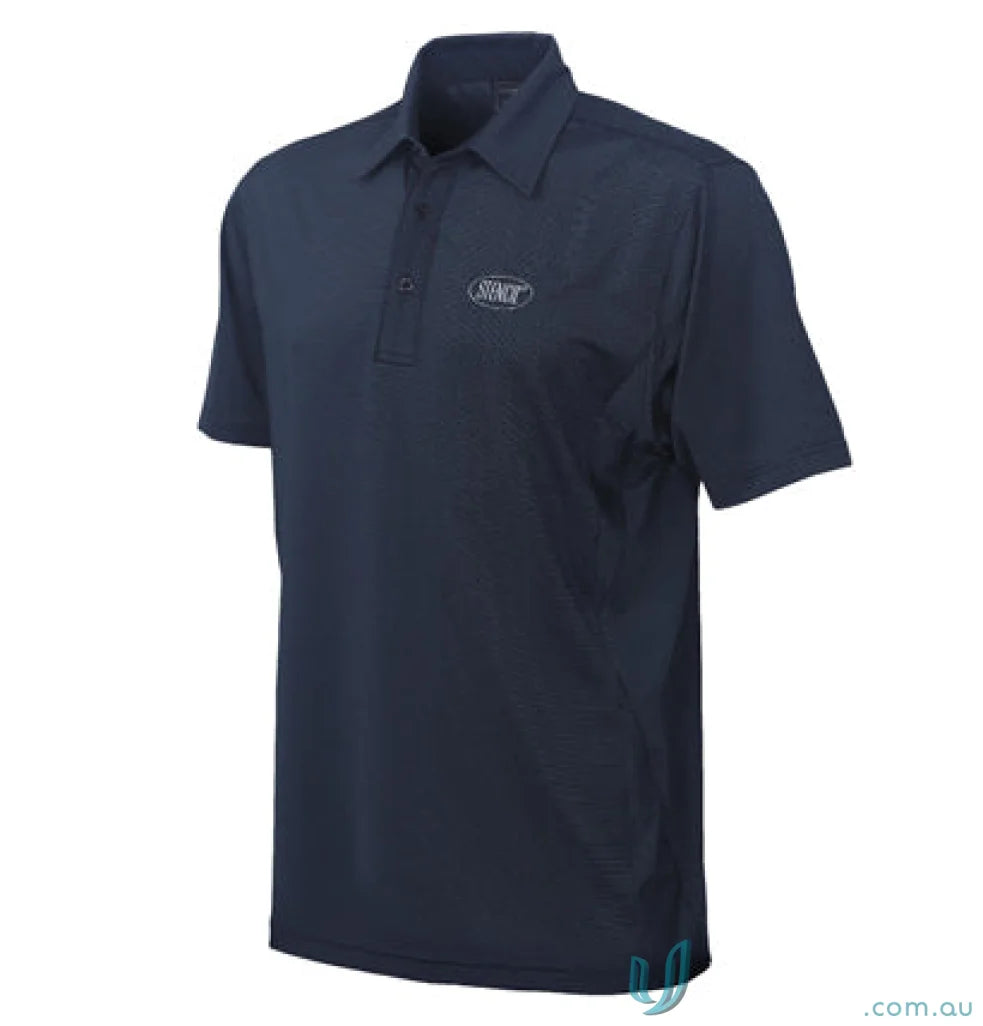 Navy blue men’s short sleeve polo shirt from SilverTech Polo with modern fit