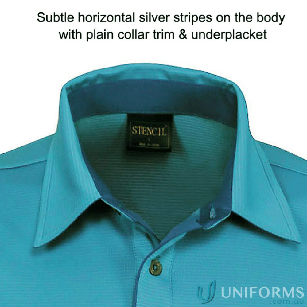 Turquoise men’s short sleeve polo from SilverTech Polo for modern fit medical uniforms