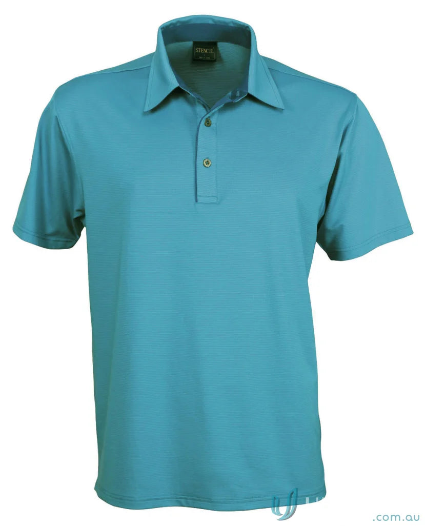 Turquoise men’s short sleeve polo shirt from SilverTech Polo with modern fit for medical uniforms