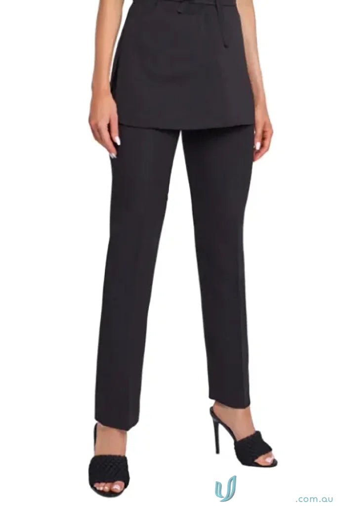 Black tailored pants with skirt overlay, comfy trousers, perfect for your style quest