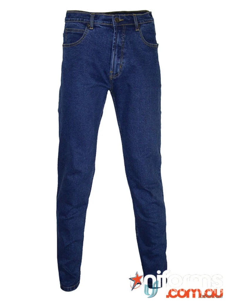 Blue denim jeans from Slimflex Denim Jeans with eco-friendly green dye and Oeko-Tex standard