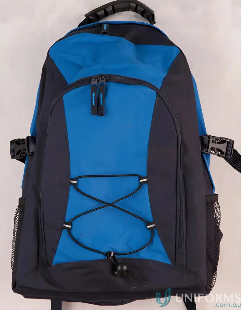 Smartpack Backpack with multiple compartments, side pockets, and bungee cord for personal style
